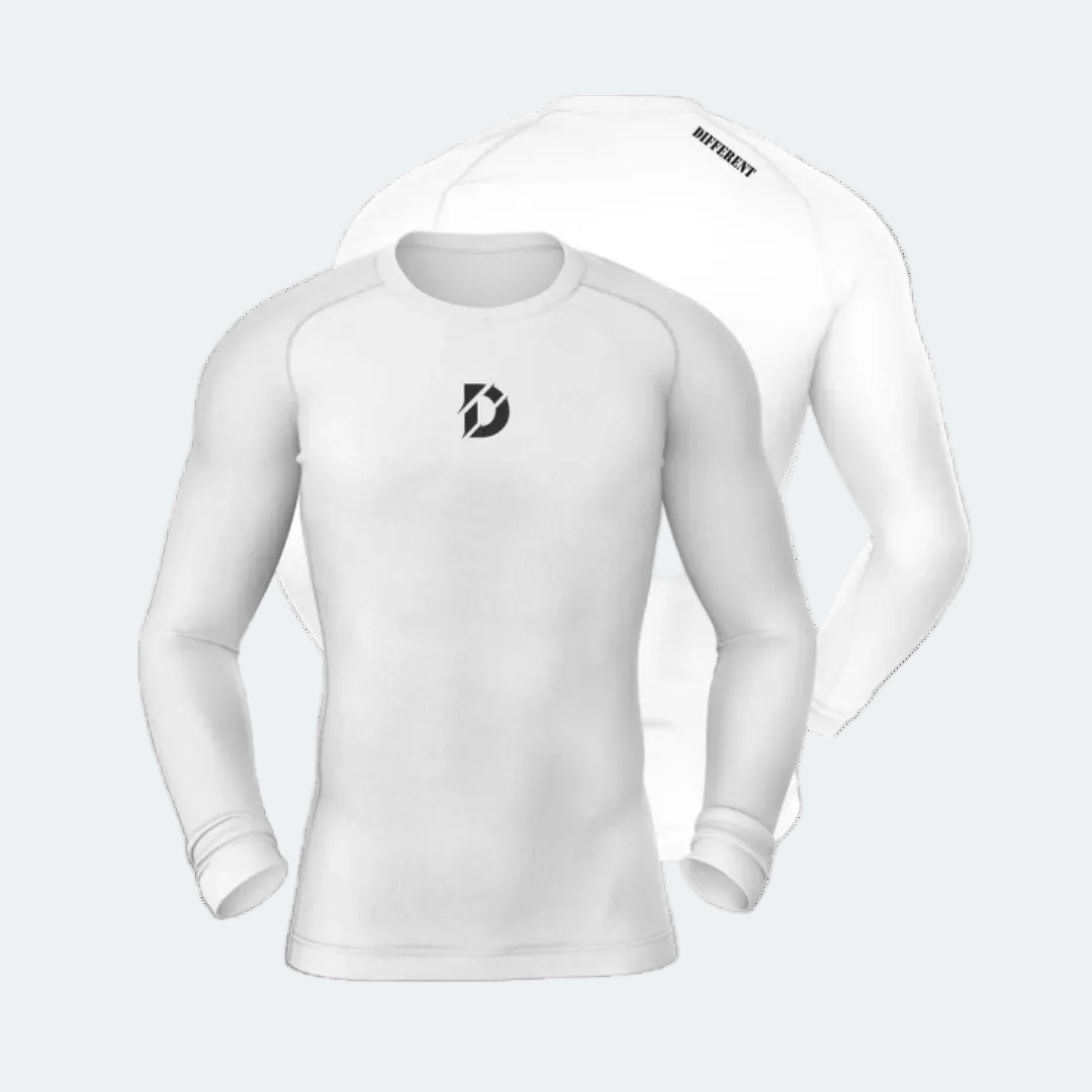 Different Long Sleeve Compression Shirt White