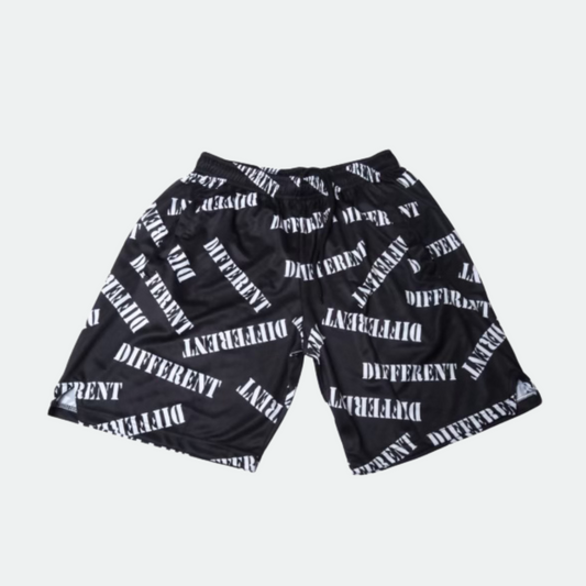Different All-Over Print Basketball Shorts Black & White