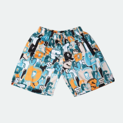 Different Graffiti Shorts Orange